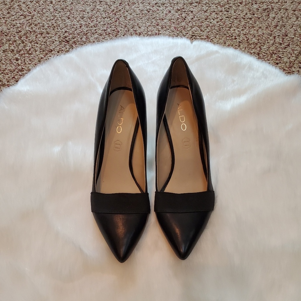 Aldo Black 3.5" Leather Heels
